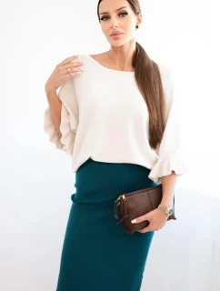 Dámská sukně z  úpletu mořská model 21407187 - K-Fashion