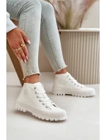 Trampki Damskie Z Cholewką Za Kostkę Big Star OO274009 Białe