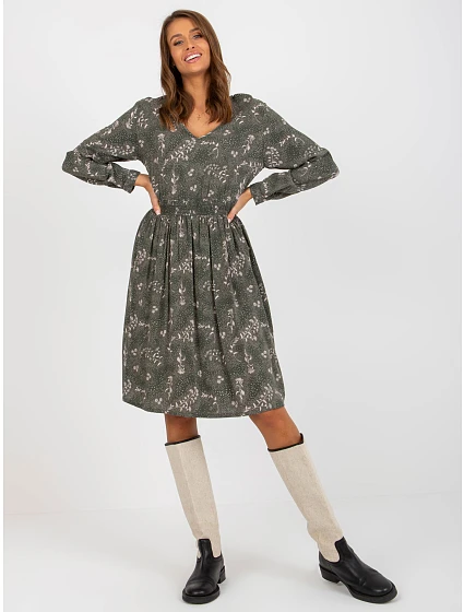 Šaty D73771M30365A v khaki farbe Šaty D73771M30365A v khaki farbe