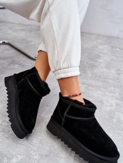 Módne semišové nízke snežnice Black Nucca