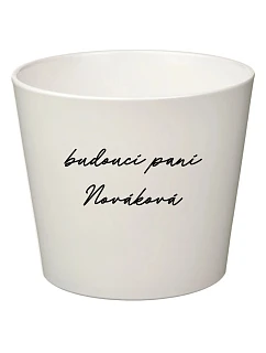 Biely keramický kvetináč – budúca pani – veľký