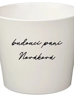 Biely keramický kvetináč – budúca pani – veľký