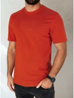 Pánské oranžové tričko s potiskem Dstreet model 21973773 - FashionStreet