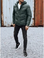 Pánska zimná bunda s odnímateľnou kapucňou zelená FashionStreet TX4832