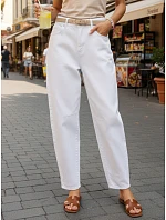 Jeansy damskie fit z wysokim stanem białe model 22144350 - FashionStreet