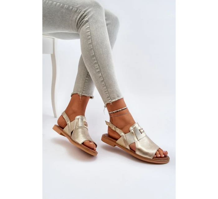 Dámske kožené sandále Zazoo gold Dámske kožené sandále Zazoo gold
