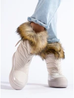 Moderní dámské zlaté sněhule platforma Moderní dámské zlaté sněhule platforma