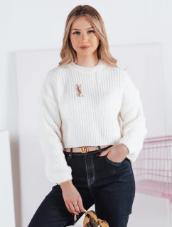 Dámský oversize svetr ecru Dstreet model 21972203 - FashionStreet