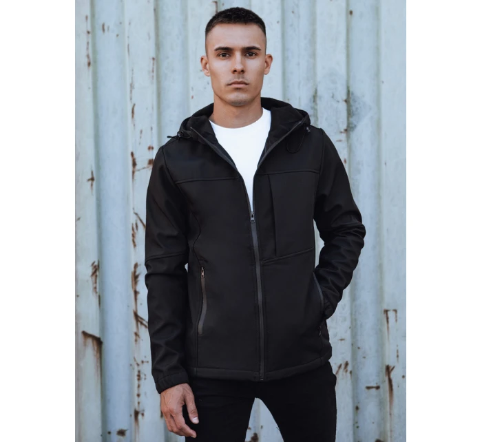 Pánská přechodná softshellová bunda s kapucí černá model 21980013 - Dstreet
