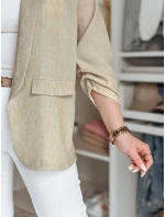 Dámska nadrozmerná bunda SOFT LOVE svetlohnedá FashionStreet PY0133 Dámska nadrozmerná bunda SOFT LOVE svetlohnedá FashionStreet PY0133