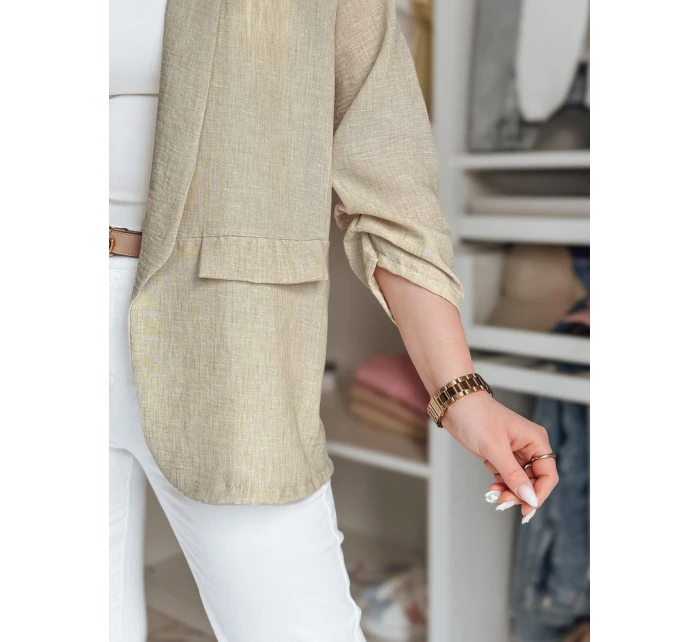 Dámska nadrozmerná bunda SOFT LOVE svetlohnedá FashionStreet PY0133 Dámska nadrozmerná bunda SOFT LOVE svetlohnedá FashionStreet PY0133