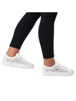 Pohodlné kožené topánky Rieker W RKR641 white