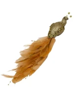 OZDOBNÝ VTÁK NA KLIPE 38CM ZLATÝ