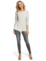 Dámská halenka model 20982635 Světle šedá - Moe Dámská halenka model 20982635 Světle šedá - Moe