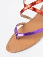 Pohodlné fialové sandále pre ženy bez podpätku Pohodlné fialové sandále pre ženy bez podpätku