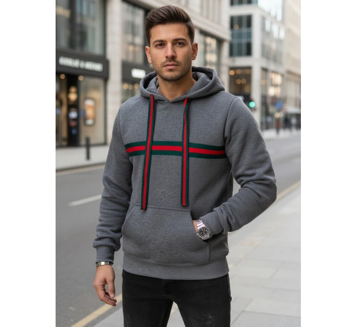 Pánska tmavosivá mikina FashionStreet BX5937 Pánska tmavosivá mikina FashionStreet BX5937