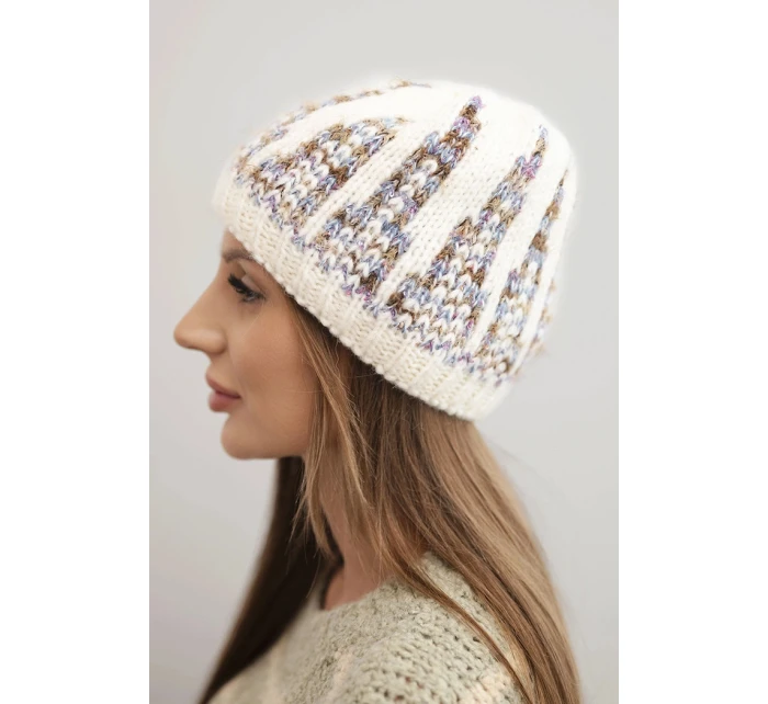 Dámská zimní čepice z vlny s krystaly model 21750402 grafitová - K-Fashion Dámská zimní čepice z vlny s krystaly model 21750402 grafitová - K-Fashion