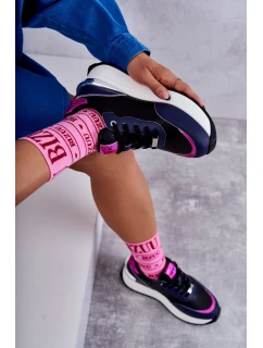 Dámská sportovní obuv na klínku model 21596635 černé a Námořnická modrá - Goe