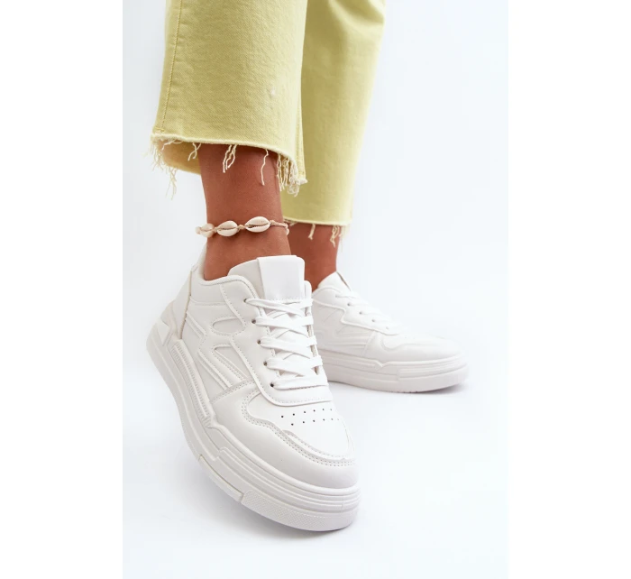 Dámské tenisky na platformě z ekokože bílé model 21657683 - Boto