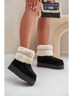 Dámské Sněhule Na Platformě S Kožíškem A Vzorem Černé model 21678807 - Boto