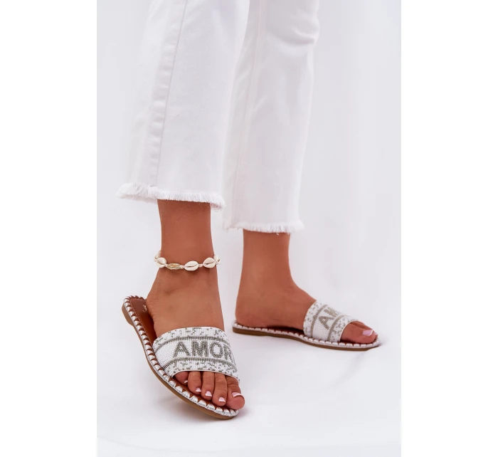 Dámské Pantofle Na Plochém Podpatku Se Bílé model 21687314 - Boto