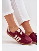 Dámské semišové sneakersy model 21704973 bordové - VINCEZA