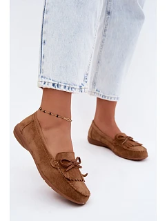 Dámské mokasíny z přírodní semišové kůže Camel model 22147661 - EVENTO
