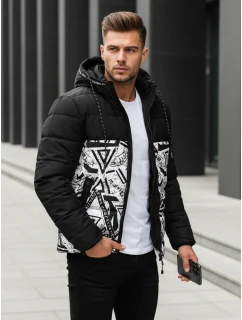 Pánská prošívaná zimní bunda s kapucí černá Dstreet model 21995772 - FashionStreet