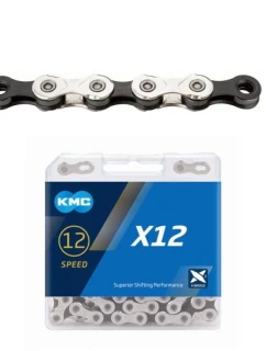 Reťaz KMC X12 126 článkov strieborná čierna BOX