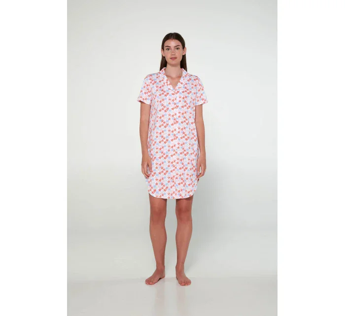 Vamp - Nočná košeľa s gombíkmi a potlačou 20287 - Vamp Vamp - Nočná košeľa s gombíkmi a potlačou 20287 - Vamp