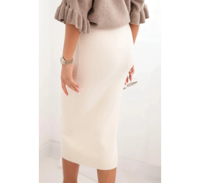 Dámska viskózna ceruzková sukňa s elastickým pásom béžová Dámska viskózna ceruzková sukňa s elastickým pásom béžová