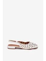 Zdobené Baleríny Na Plochém Podpatku Bílé model 21696513 - Boto