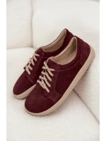 Trampki Typu Barefoot Z Naturalnego Zamszu Zazoo 314 Bordowe