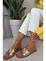 Dámské ploché pantofle s zlatými pásky Marissae