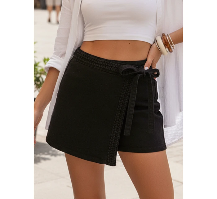 Dámska džínsová sukňa-šortky čierna FashionStreet SY0494