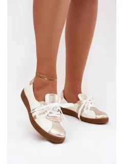 Kožené dámské polobotky typu barefoot Zazoo N1341 bílozlaté