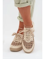 Kožené batohy Dámské polobotky model 22027822 Béžové - D&A