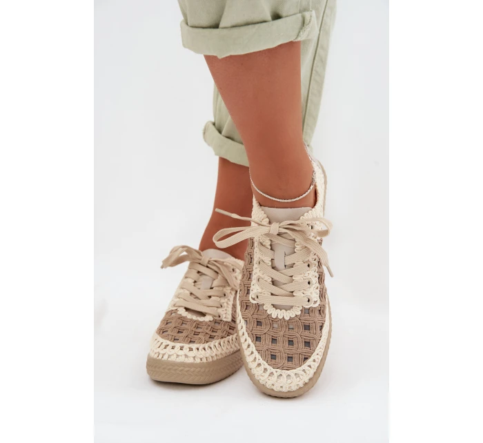 Kožené batohy Dámské polobotky model 22027822 Béžové - D&A