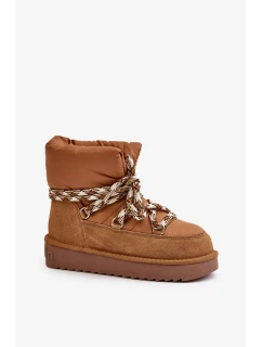 Dámske semišové snežnice s hrubým šnurovaním D.Franklin Brown