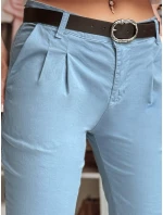 Dámské kalhoty chinos s páskem modrá Dstreet model 21986436 - FashionStreet Dámské kalhoty chinos s páskem modrá Dstreet model 21986436 - FashionStreet
