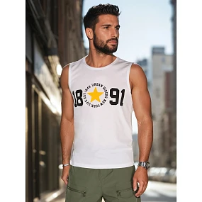 Pánská košile bez rukávů bílá Dstreet model 21988509 - FashionStreet Pánská košile bez rukávů bílá Dstreet model 21988509 - FashionStreet