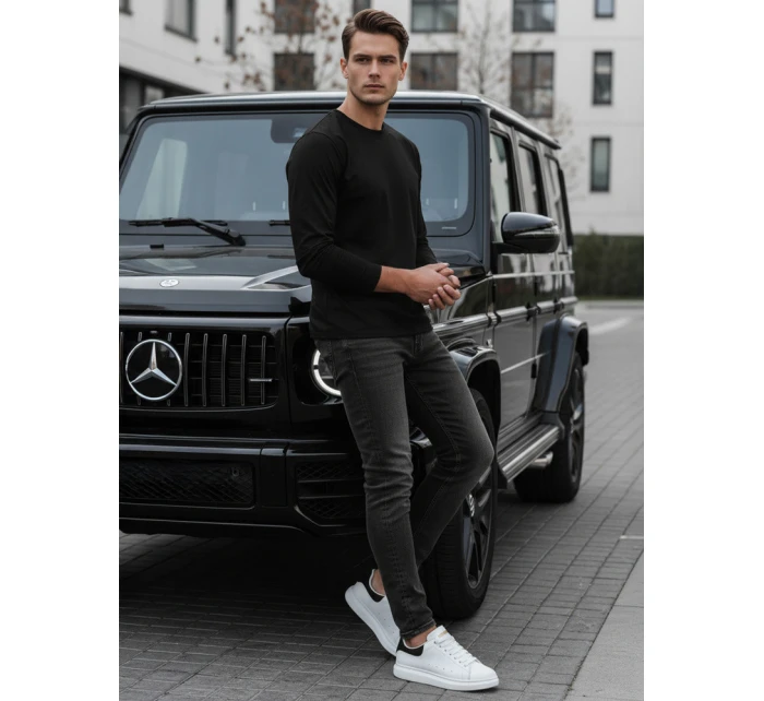 Pánské černé tričko s dlouhým rukávem Dstreet model 21994110 - FashionStreet