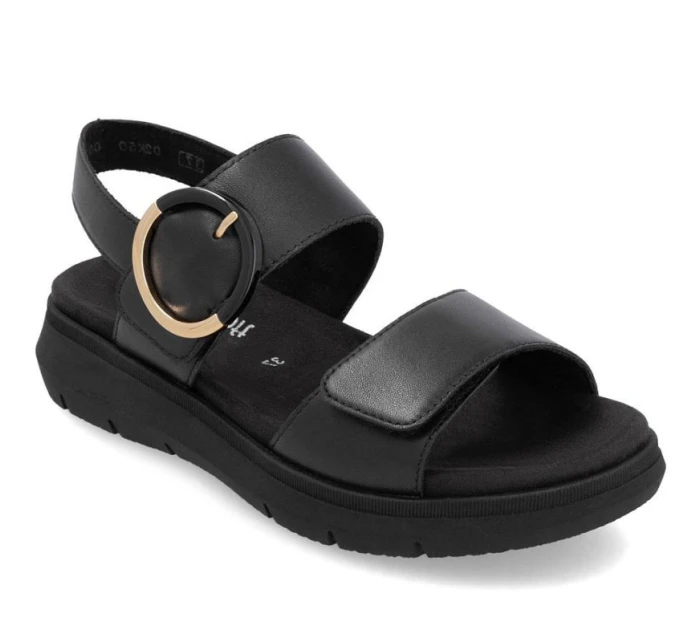 Dámske kožené sandále na platforme čierne Remonte D2K50-00