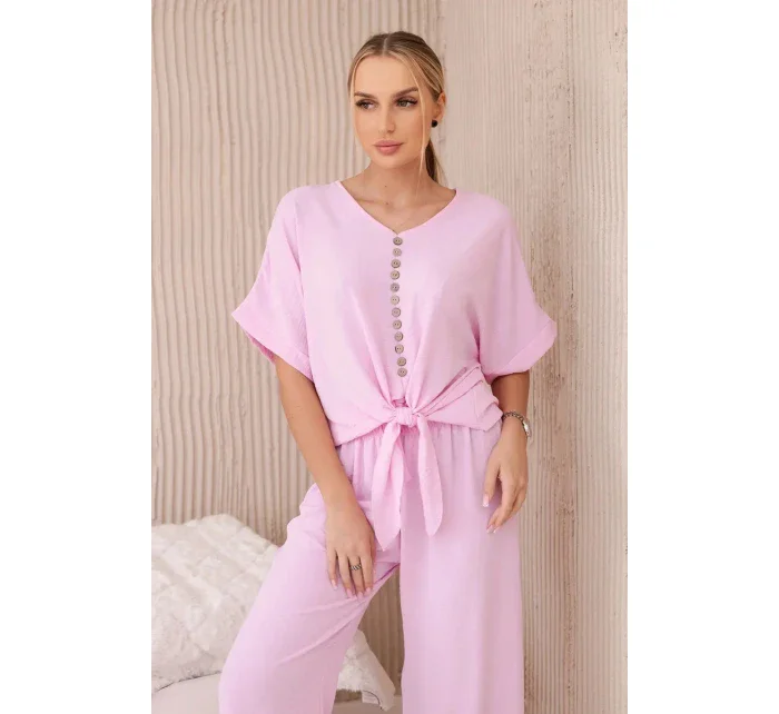 Souprava halenky a kalhot světle růžová Souprava halenky a kalhot světle růžová