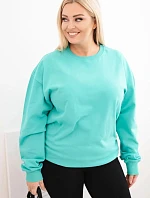 Dámske Plus veľkosť bavlnené základné kolo krku mikina Mint