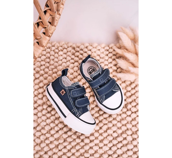 Dziecięce Trampki Na Rzepy BIG STAR HH374201 Granatowe