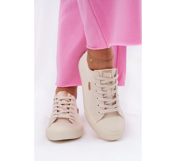 Materiałowe Trampki Damskie Big Star RR274768 Beżowe