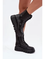 Zamszové Botky Workery Na Masivní Platformě Černé model 21707970 - VINCEZA Zamszové Botky Workery Na Masivní Platformě Černé model 21707970 - VINCEZA