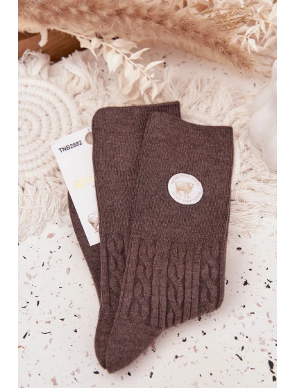 Dámske dlhé vlnené ponožky - tmavosivé Dámske dlhé vlnené ponožky - tmavosivé