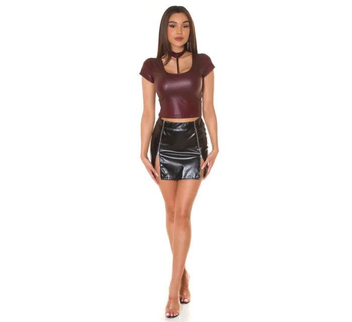 Sexi tričko Wet look 94901 fialové - KouCla